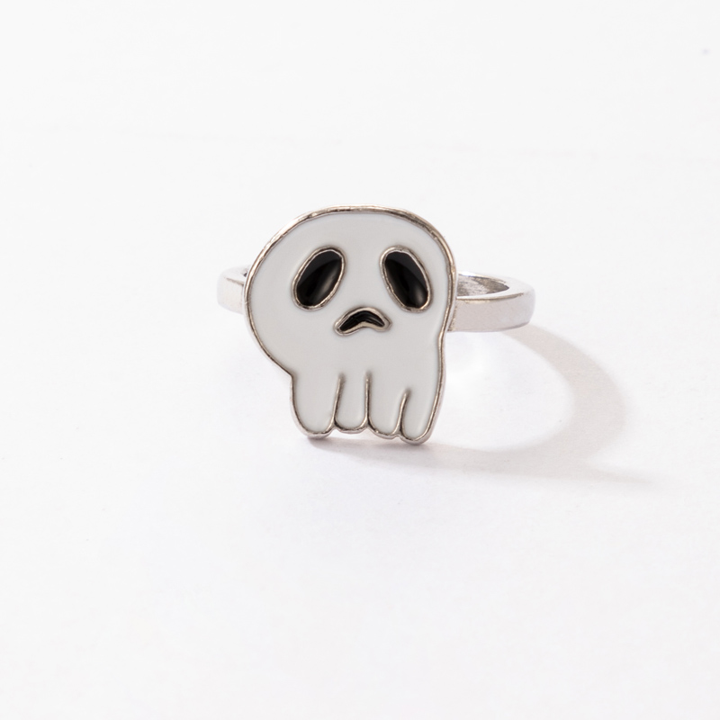 cute Halloween Dripping oil Ghost Grimace alloy Ring