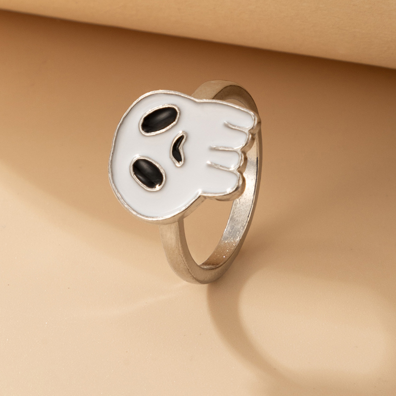 cute Halloween Dripping oil Ghost Grimace alloy Ring