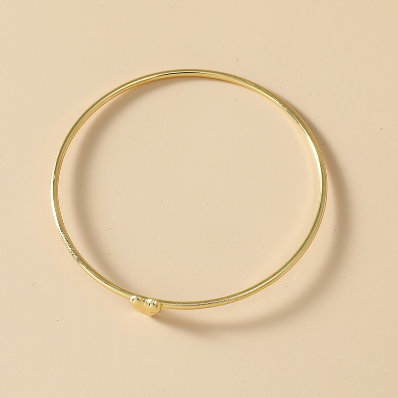 Cute simple style Heart Shape golden alloy Bracelet