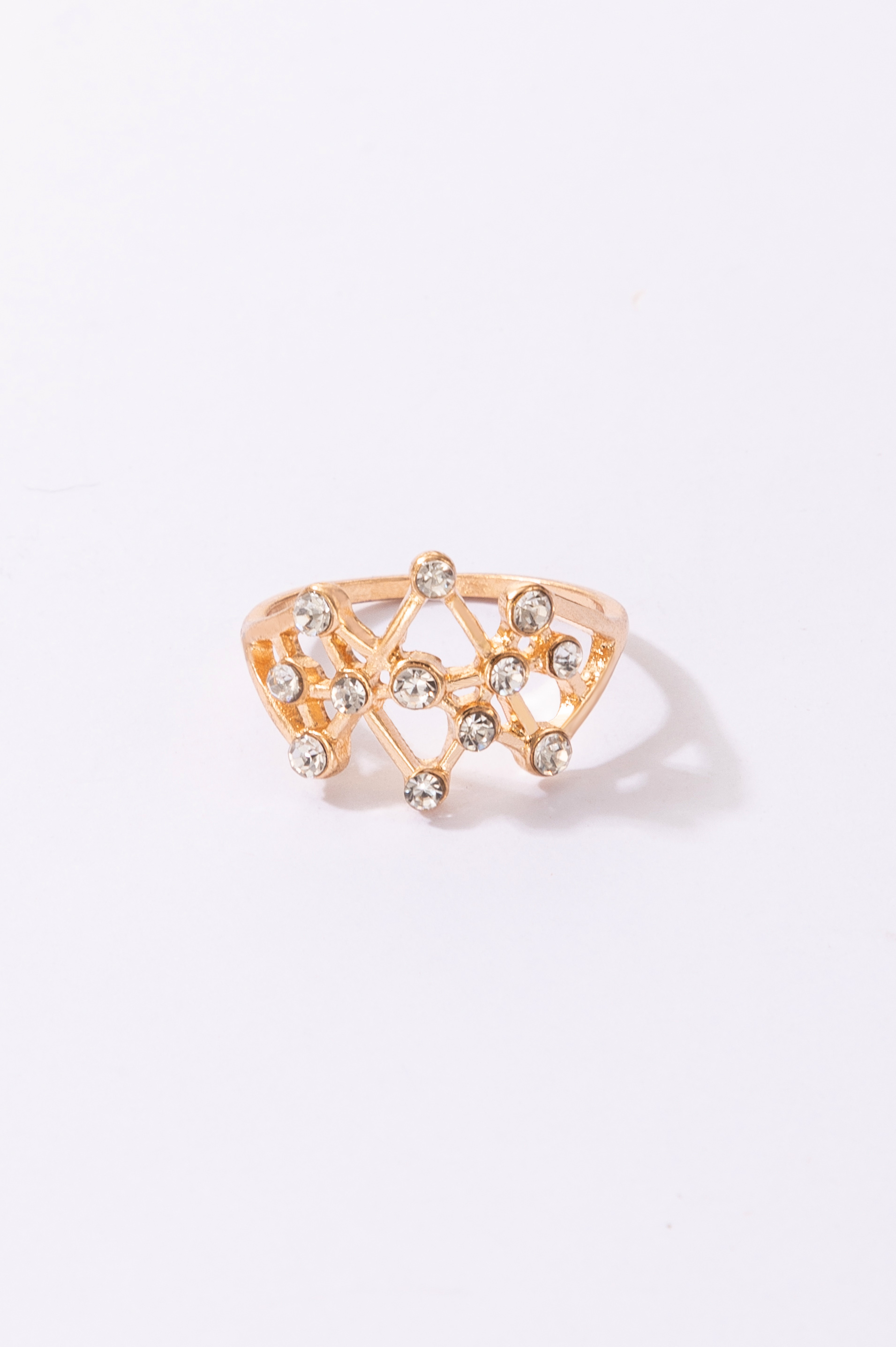 Simple Jewelry Woven Hollowed Single Ring Alloy Geometric Ring