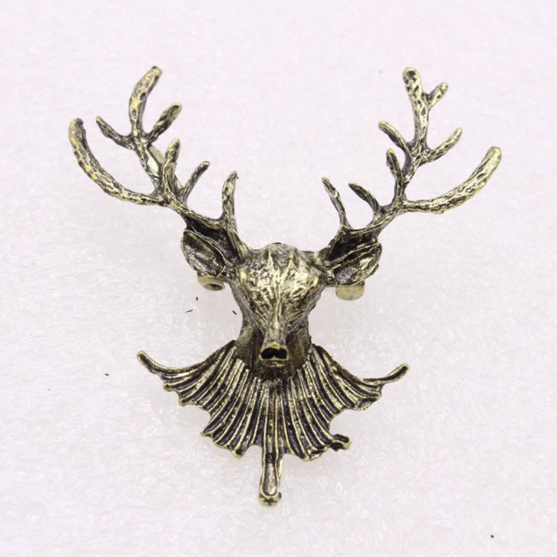 Vintage style Christmas Long Horn Deer Deer Brooch