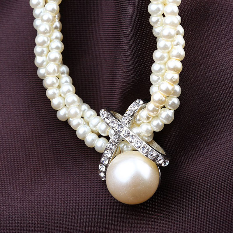 Fashion Long Pearl winding chain Necklace Clavicle Chain