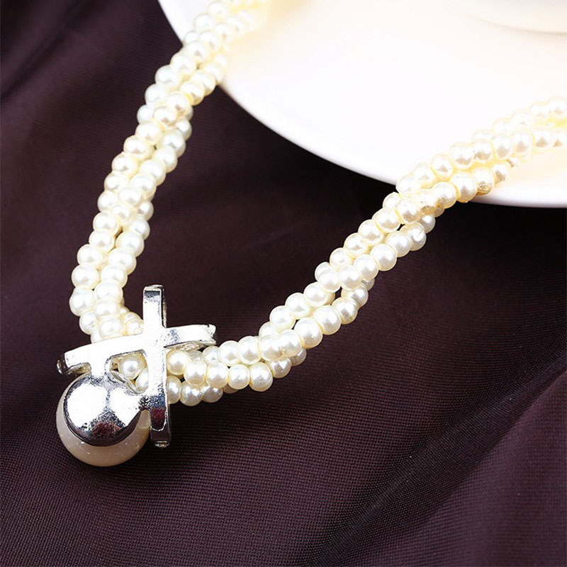 Fashion Long Pearl winding chain Necklace Clavicle Chain