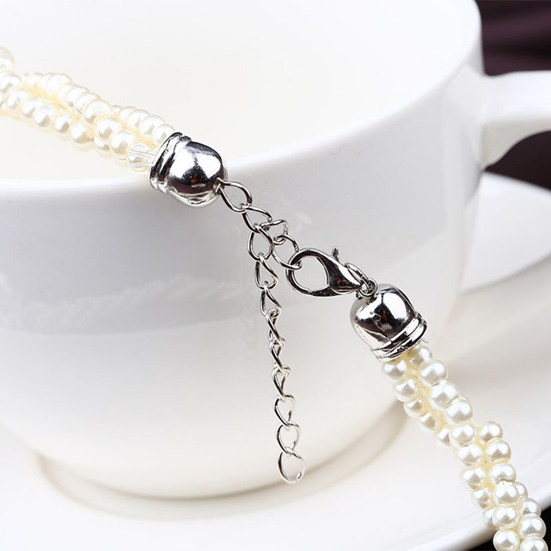 Fashion Long Pearl winding chain Necklace Clavicle Chain