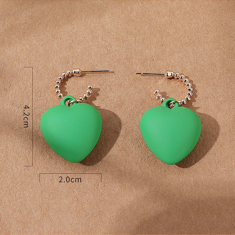 Simple Cute Creative Frost Heart pendant alloy Earrings