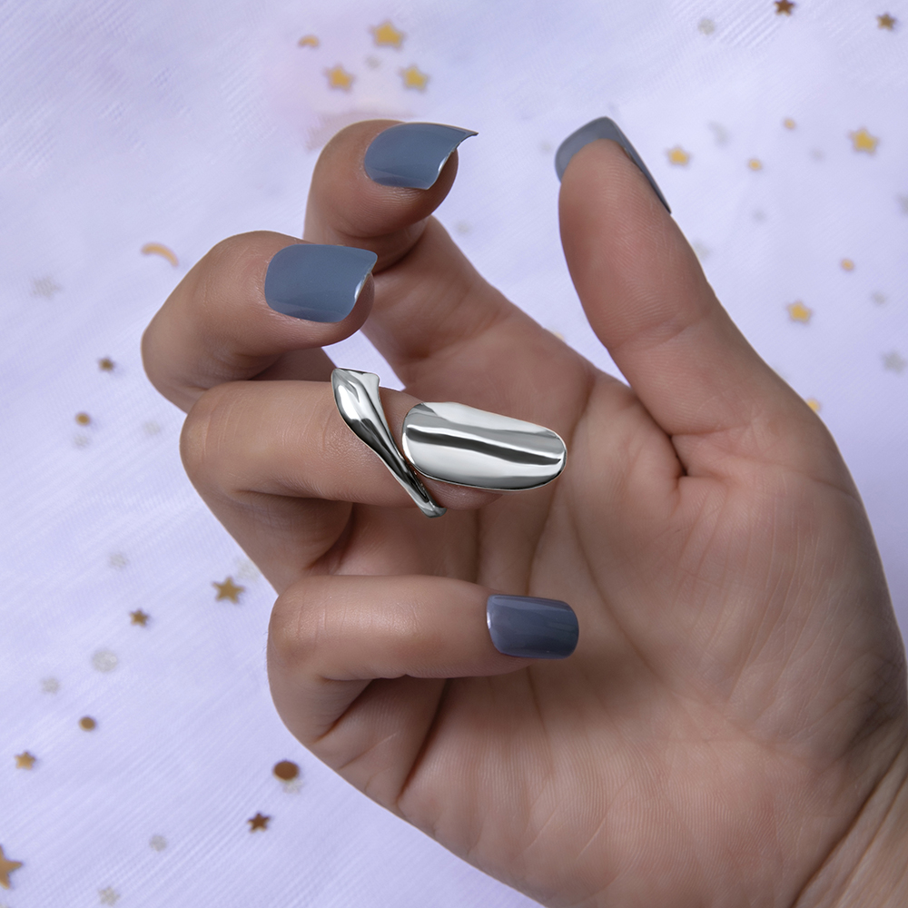 Fashion Simple Solid Color Nail Armor Alloy Ring