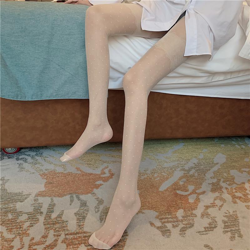 Womenu0027s Thigh Lace Polka Dot Pattern Stockings Ultra-Thin Jacquard Pantyhose