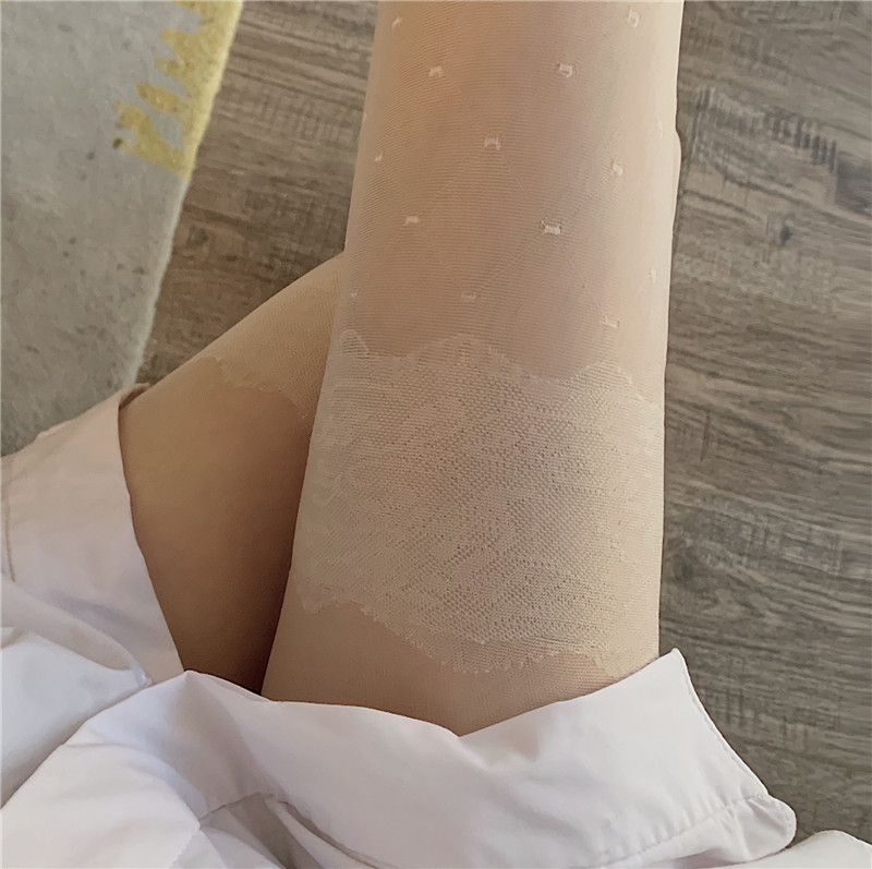 Womenu0027s Thigh Lace Polka Dot Pattern Stockings Ultra-Thin Jacquard Pantyhose