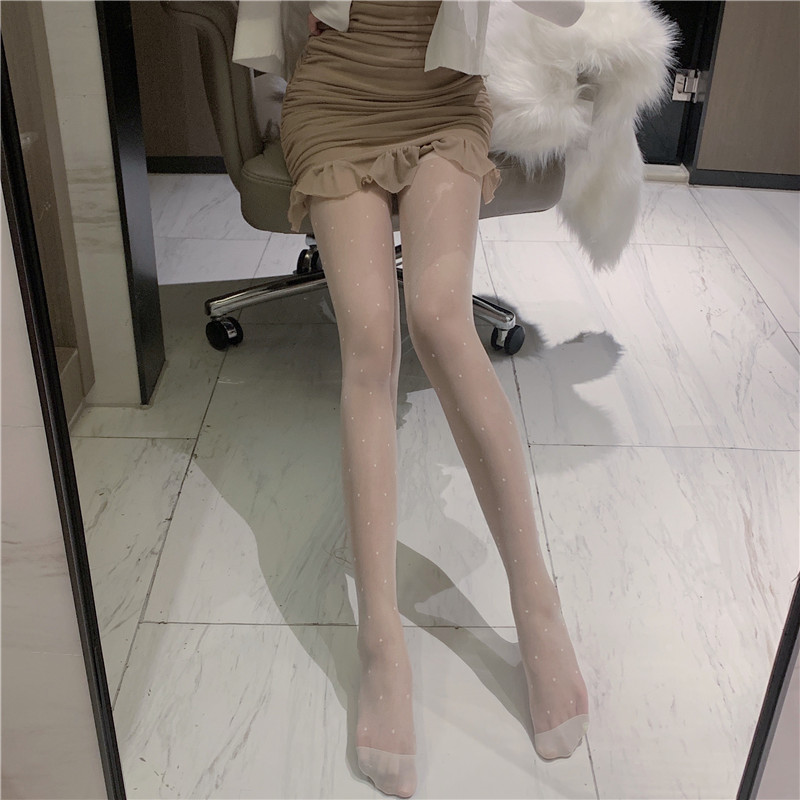 Womenu0027s Fashion Small Dot Pattern Stockings Ultra-Thin Jacquard Pantyhose