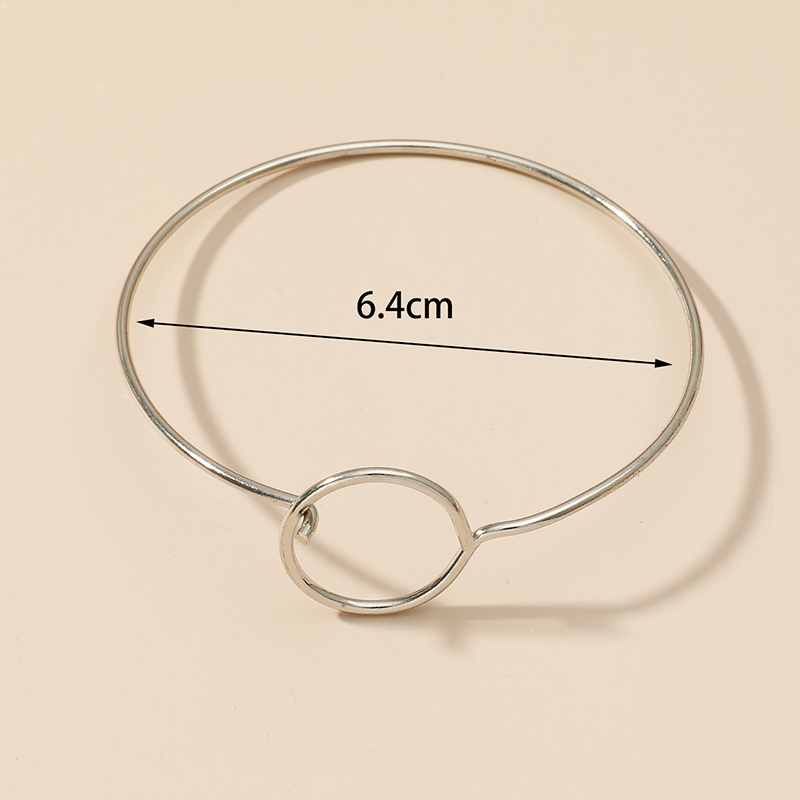 Fashion Simple Circle Geometric Silver  Color Alloy Bracelet