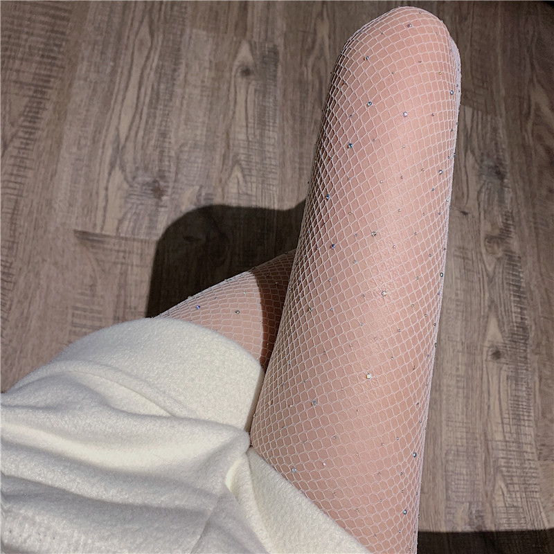 Fashion Bureau Colorful Pantyhose Bright Crystal Plus Size Mesh Stockings