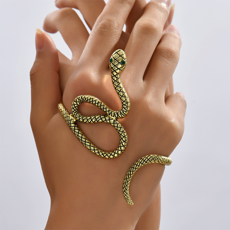 Fashion Cool Punk Snake-Shaped Geometric Bangle Three-Color Bracelet