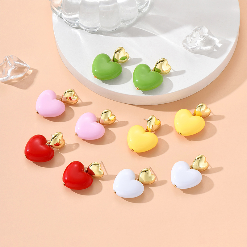 New style double Heart shape Acrylic pendant Earrings