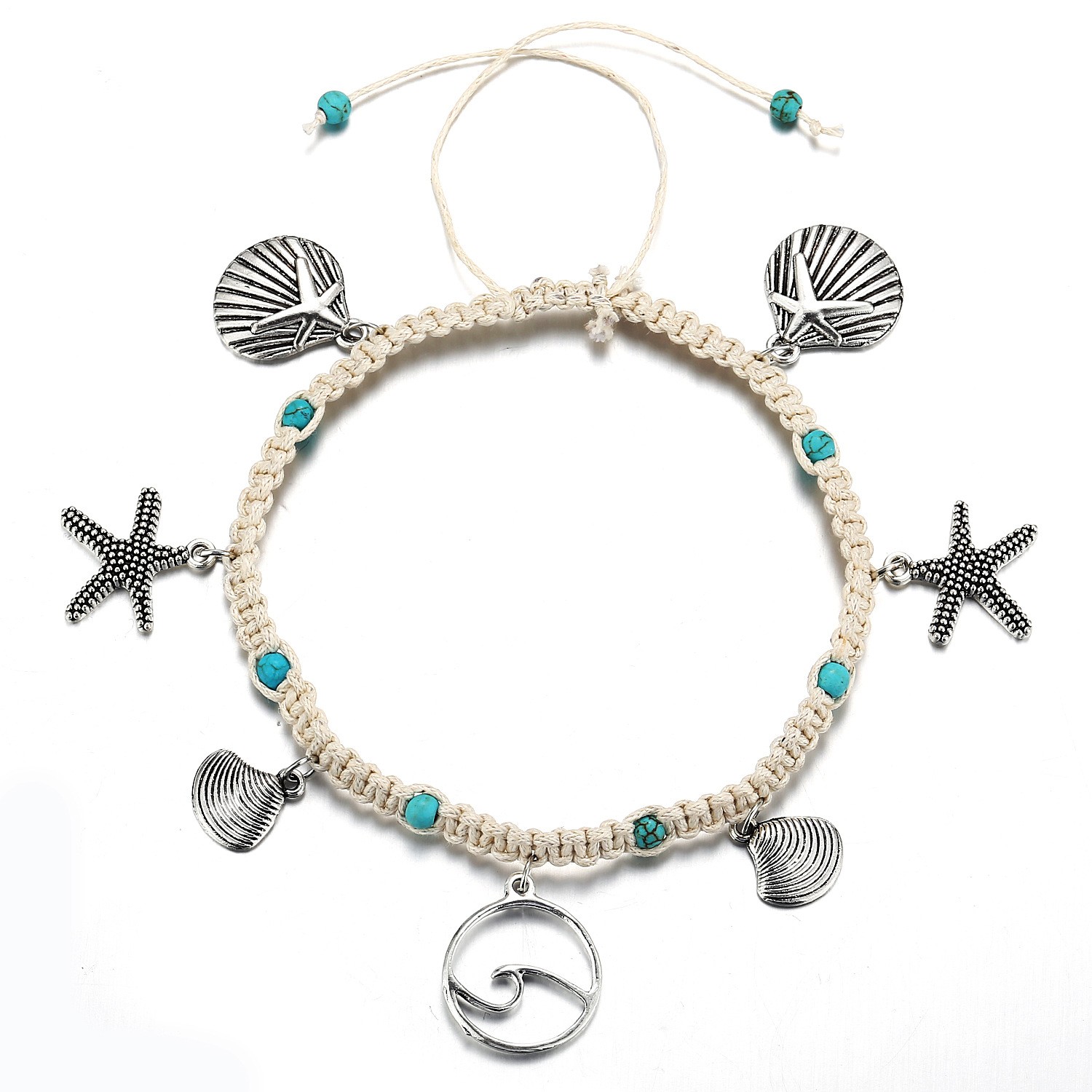 Graceful Creative Bohemian Shell Starfish Pendant Seaside Beach Anklet