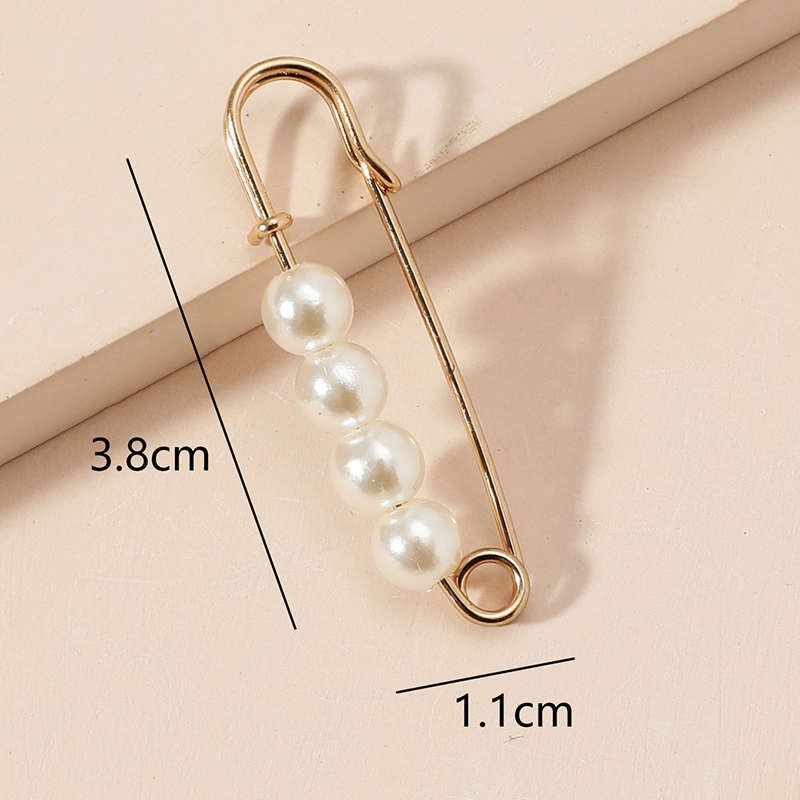 simple style pin shape alloy inlaid Pearl Brooch