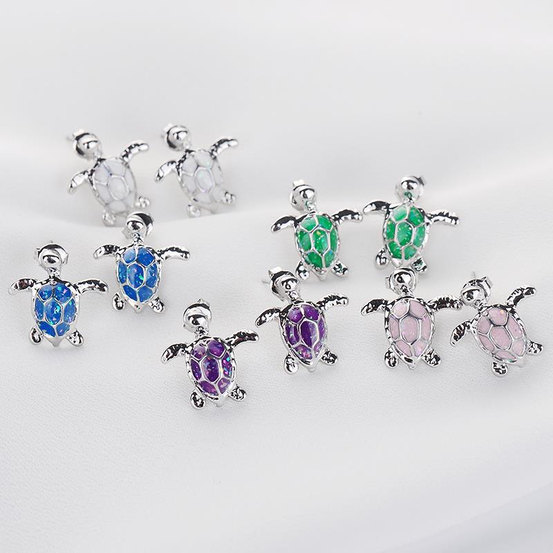 Fashion Cute Dripping Turtle shape alloy stud earrings