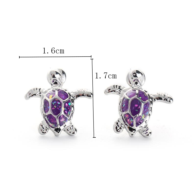 Fashion Cute Dripping Turtle shape alloy stud earrings