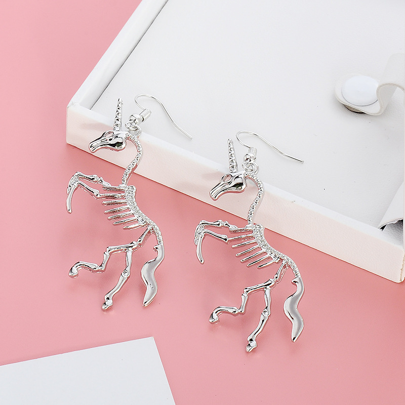 Fashion Simple Bone Unicorn Earrings