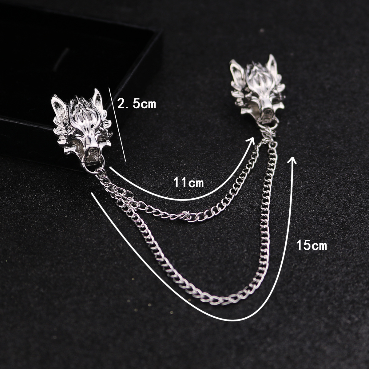 Fashion Wolf Head Shaped Alloy Collar Pin Brooch