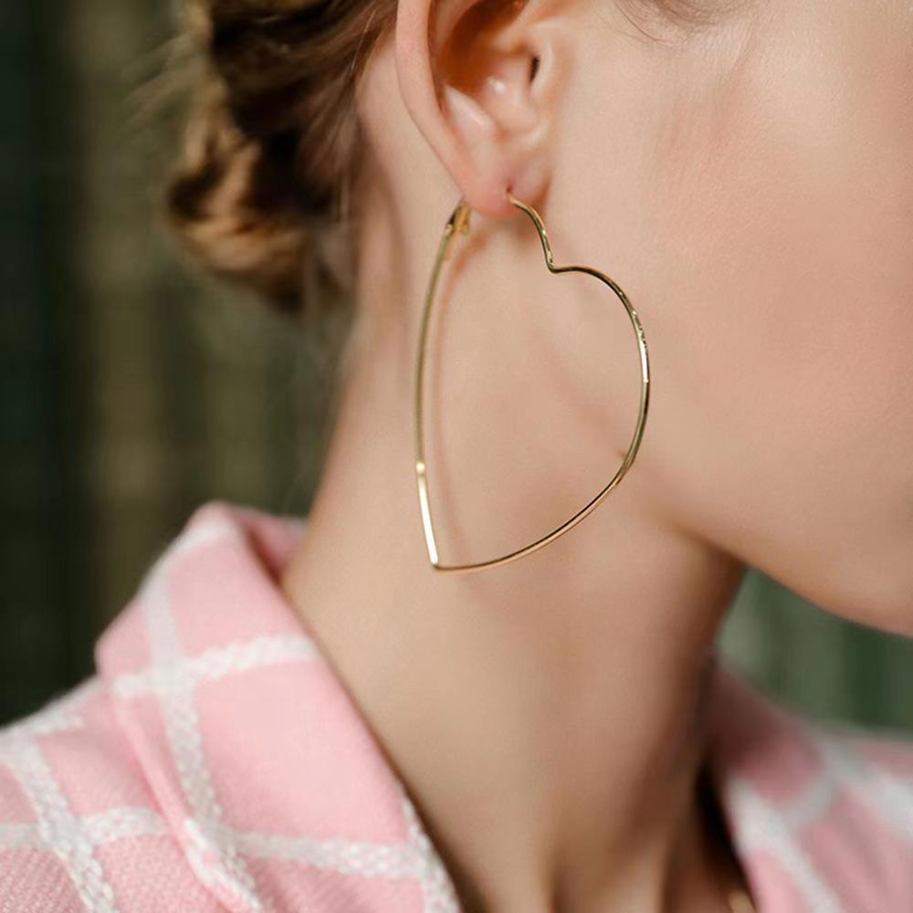 Fashion Womenu0027s Simple Geometric Heart Shaped Alloy Earrings