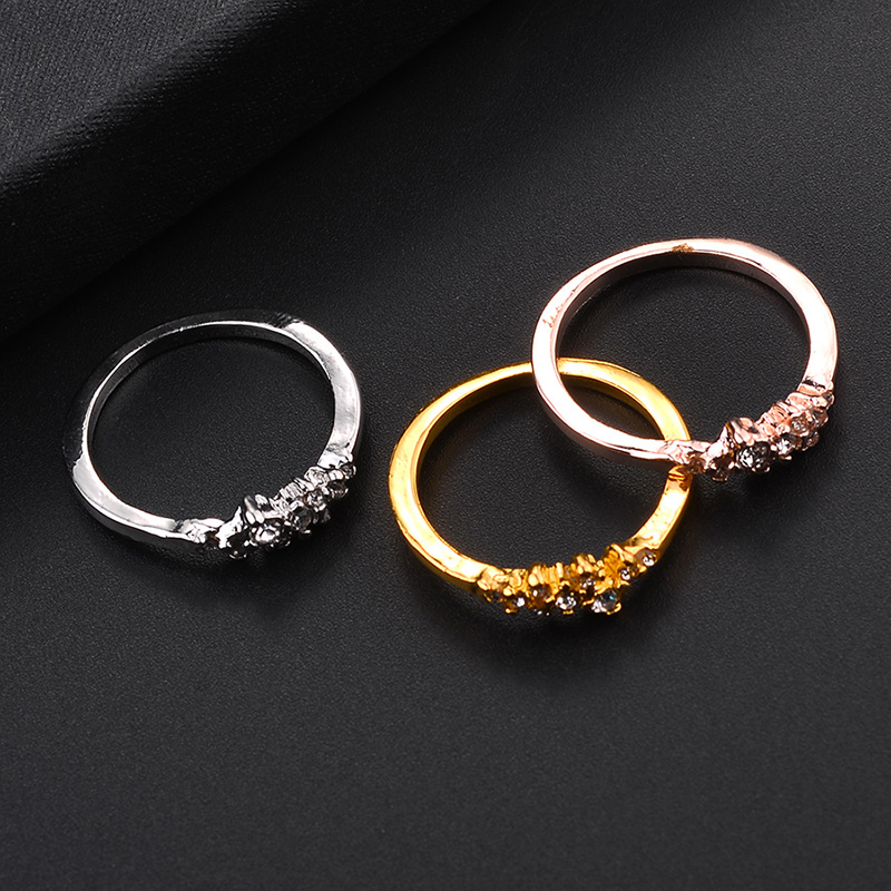 Fashion Popular Ornament Simple Rhinestone Shiny Diamond Ring