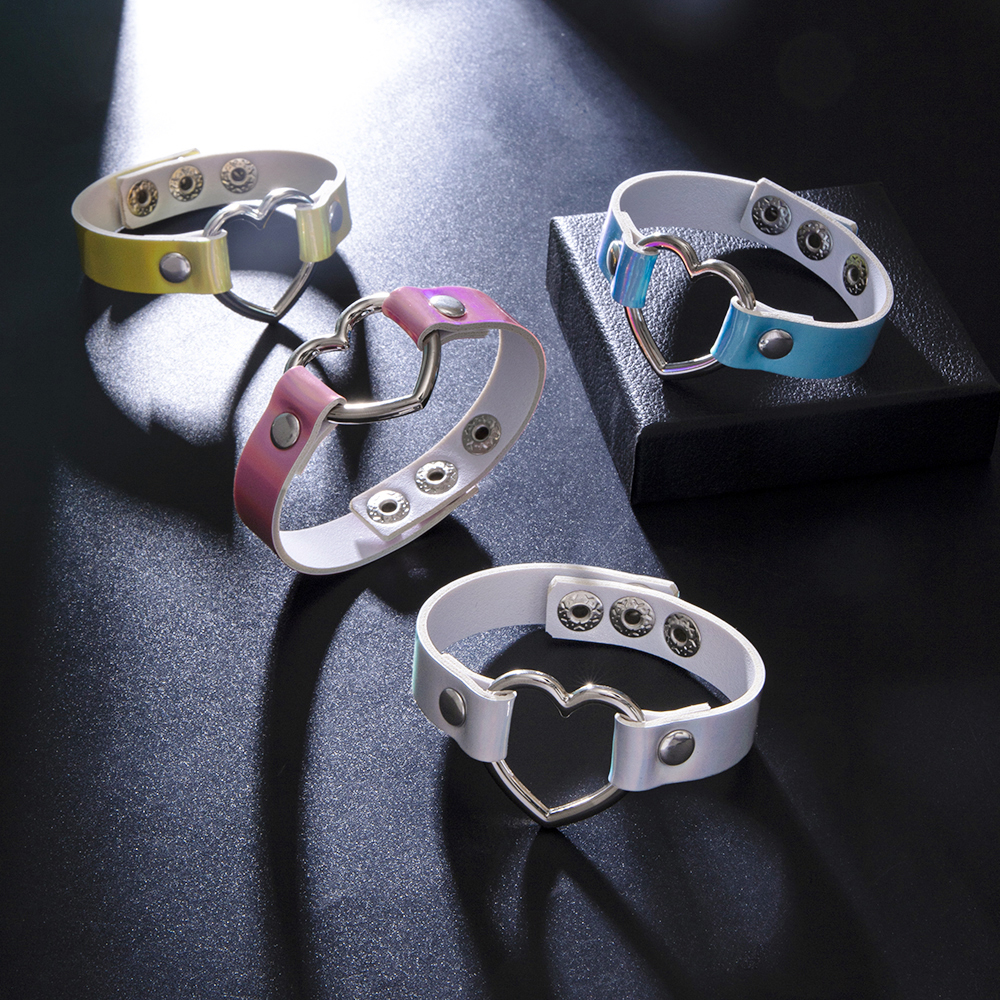 Fashion Laser Heart Shaped Luminous Color Hollow Bracelet