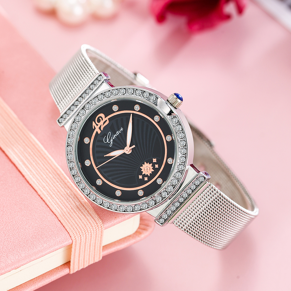 Milan Mesh Belt inlaid Diamonds Fashion Womenu0027s Watch