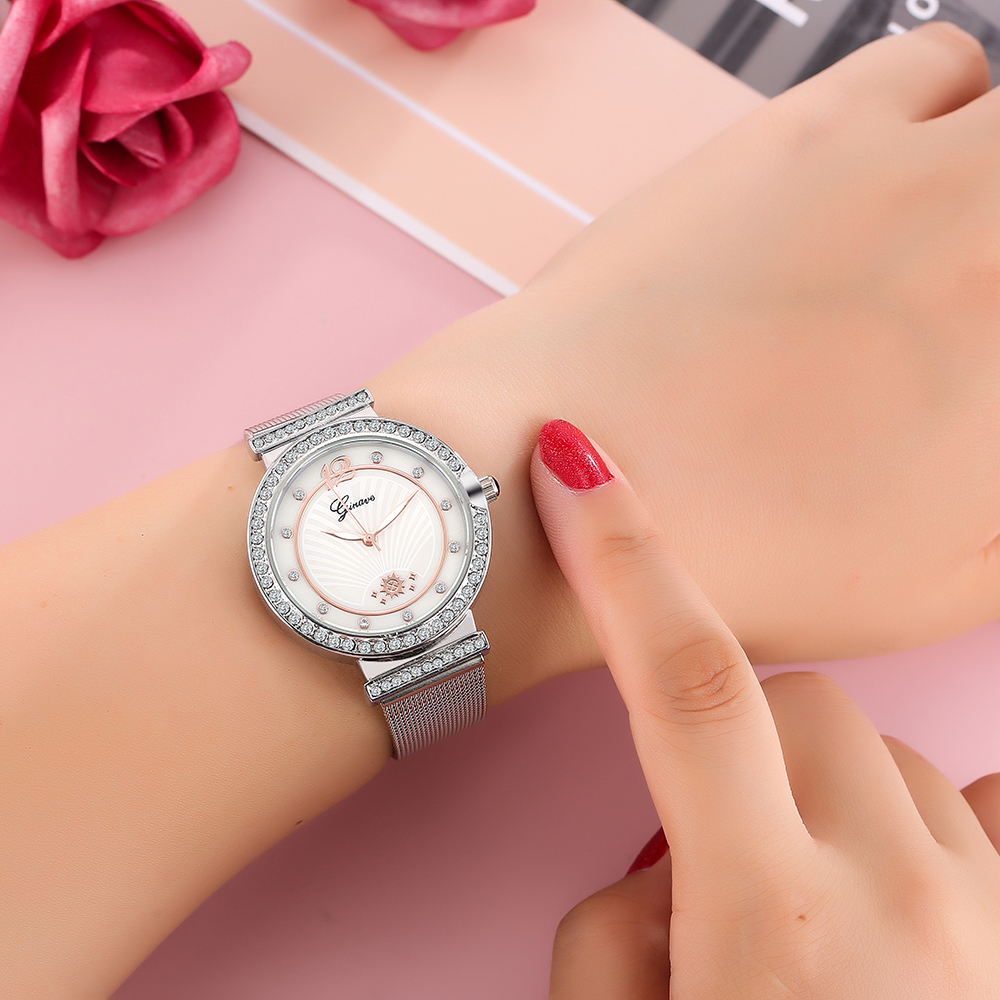 Milan Mesh Belt inlaid Diamonds Fashion Womenu0027s Watch