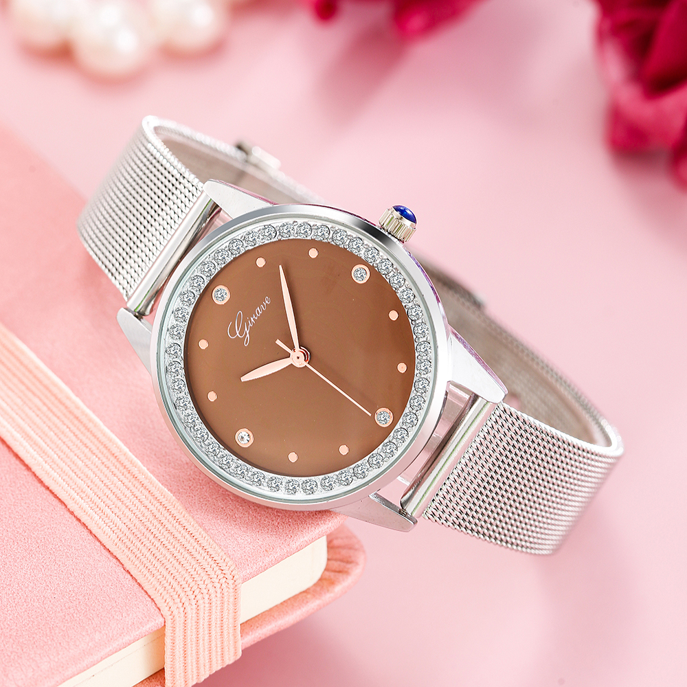 Milan Mesh Belt Plum Noodles inlaid Diamonds Womenu0027s Watch