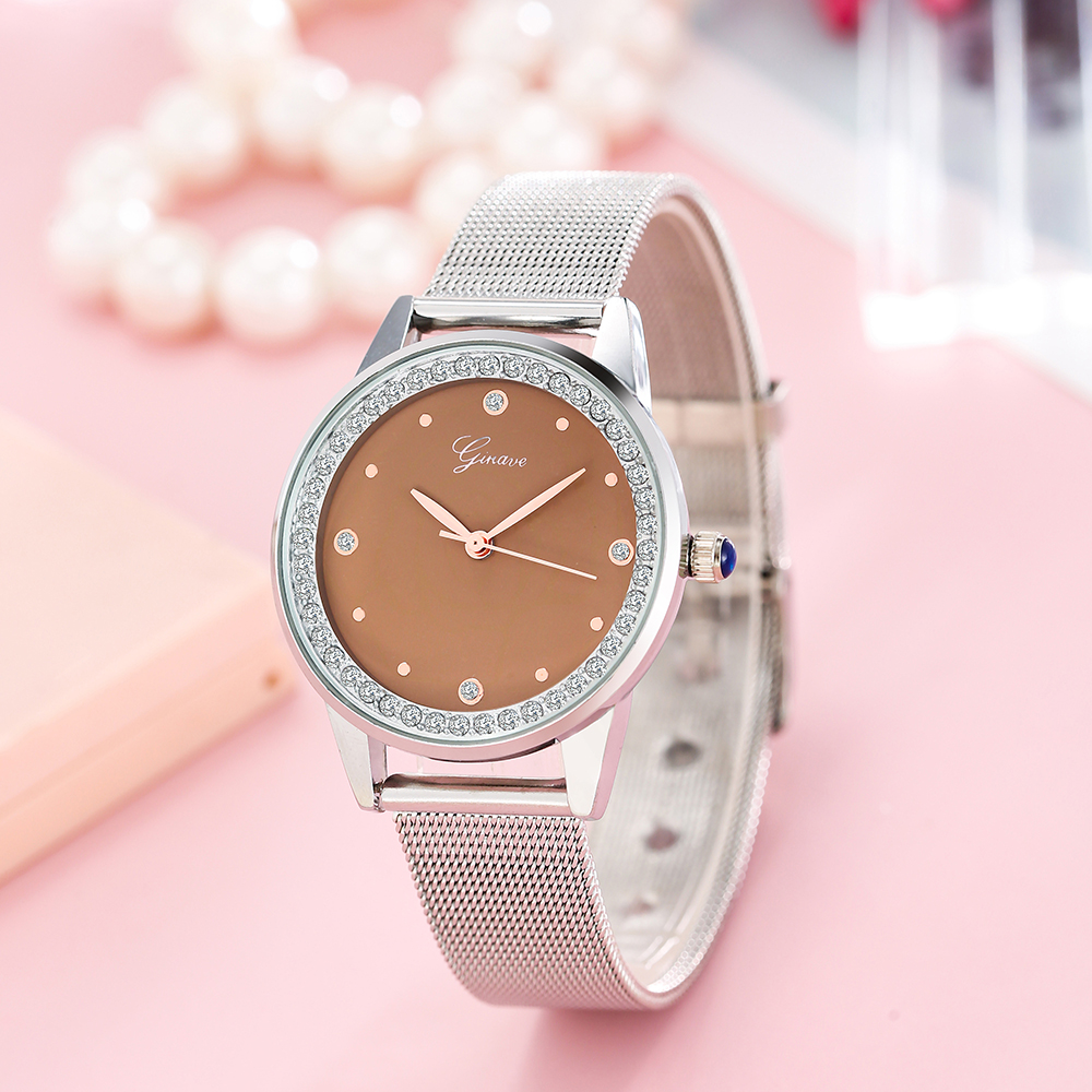 Milan Mesh Belt Plum Noodles inlaid Diamonds Womenu0027s Watch