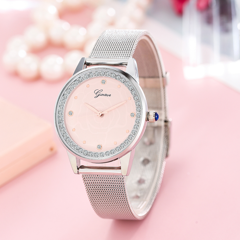 Milan Mesh Belt Plum Noodles inlaid Diamonds Womenu0027s Watch