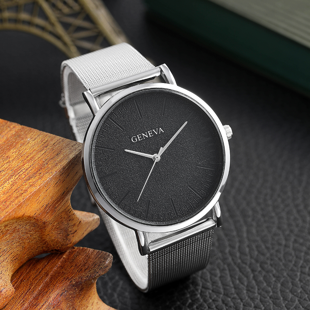 Simple chain Bracelet round Pointer Quartz Watch Menu0027s accessories Set Wholesale