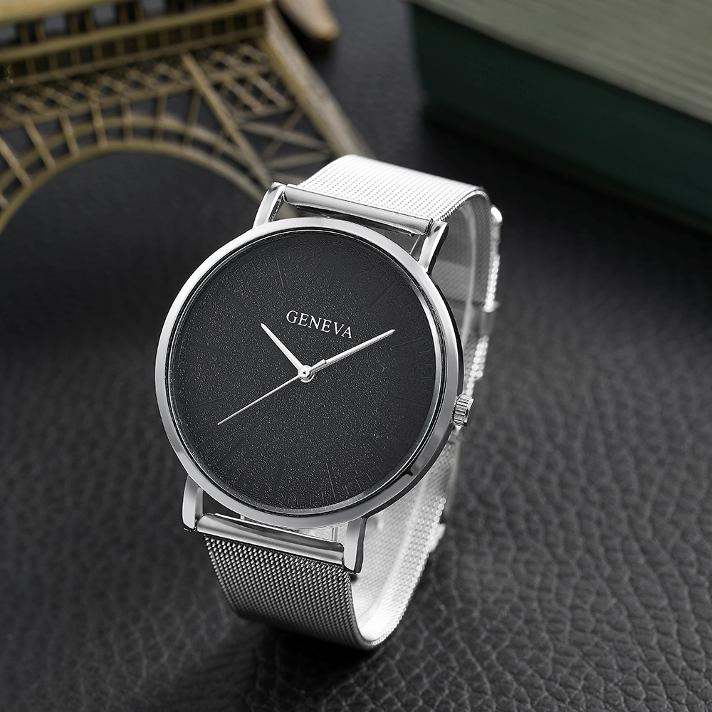Simple chain Bracelet round Pointer Quartz Watch Menu0027s accessories Set Wholesale