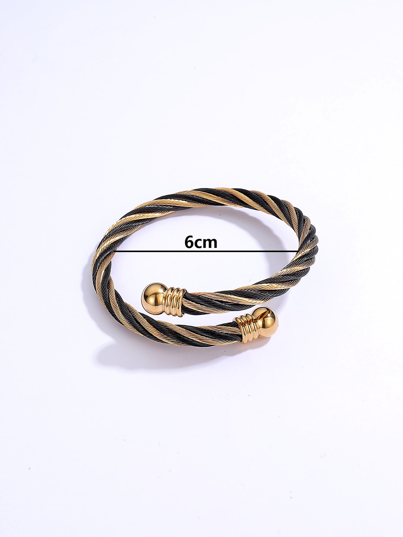 Fashion Simple Jewelry Stainless Steel Plating Black Golden Color Bracelet