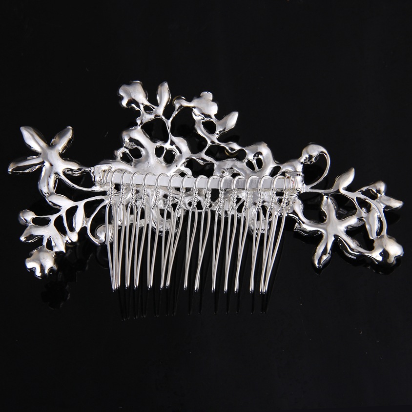 Fashion Ornament Rhinestone Pearl Bridal Flower Hair Comb