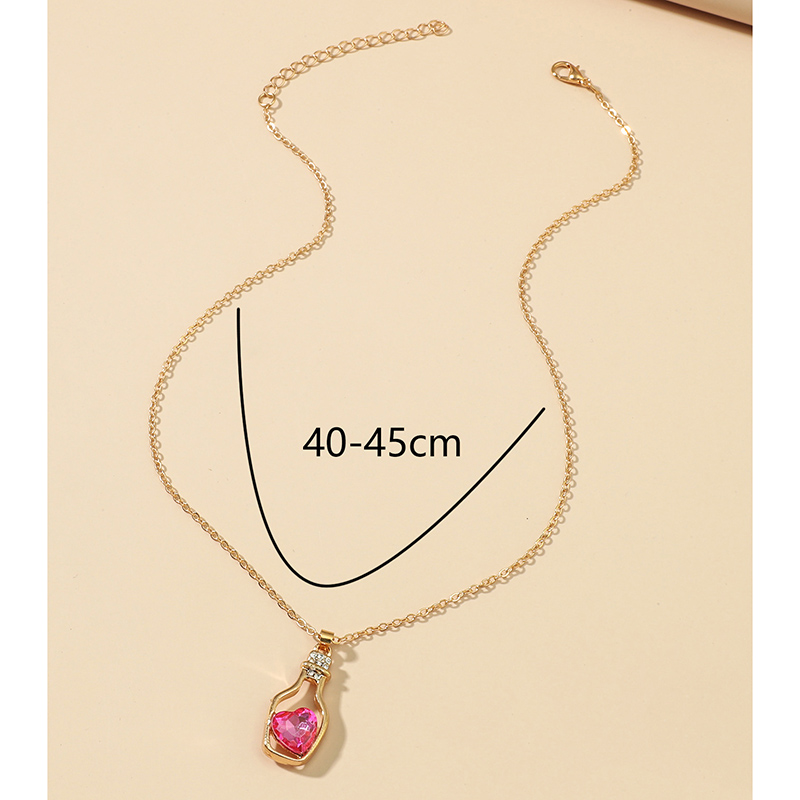 Fashion Heart Shaped Drift Bottle Wishing Bottle Shaped Clavicle Necklace