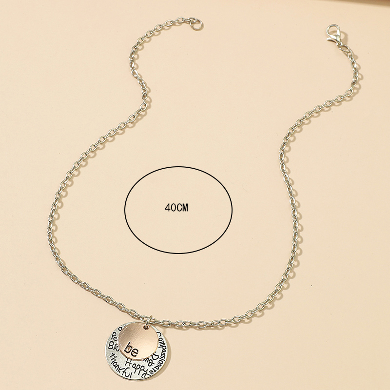 Fashion Letter Tag Short Letter Round Alloy Necklace