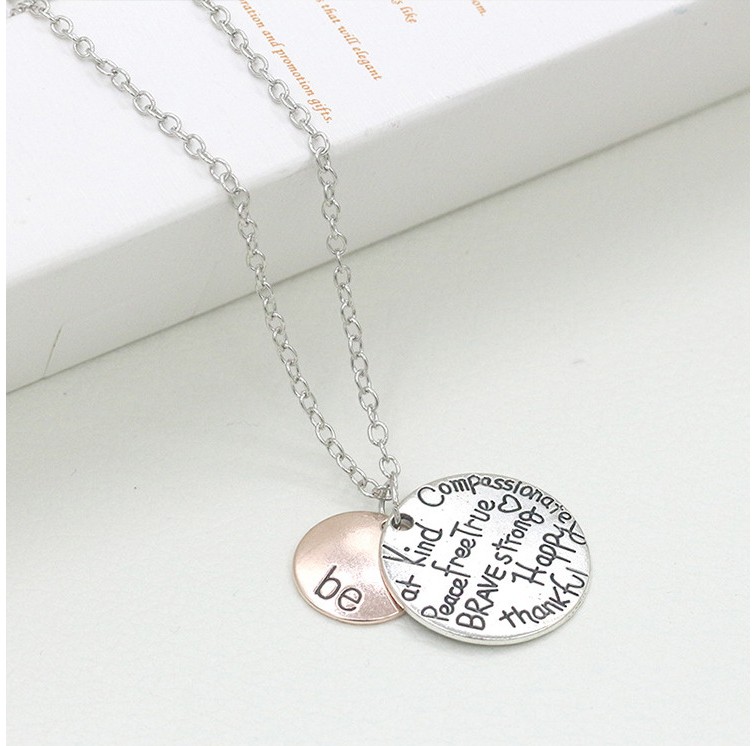 Fashion Letter Tag Short Letter Round Alloy Necklace