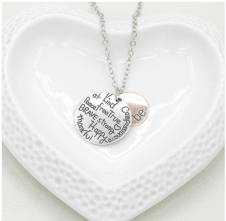 Fashion Letter Tag Short Letter Round Alloy Necklace