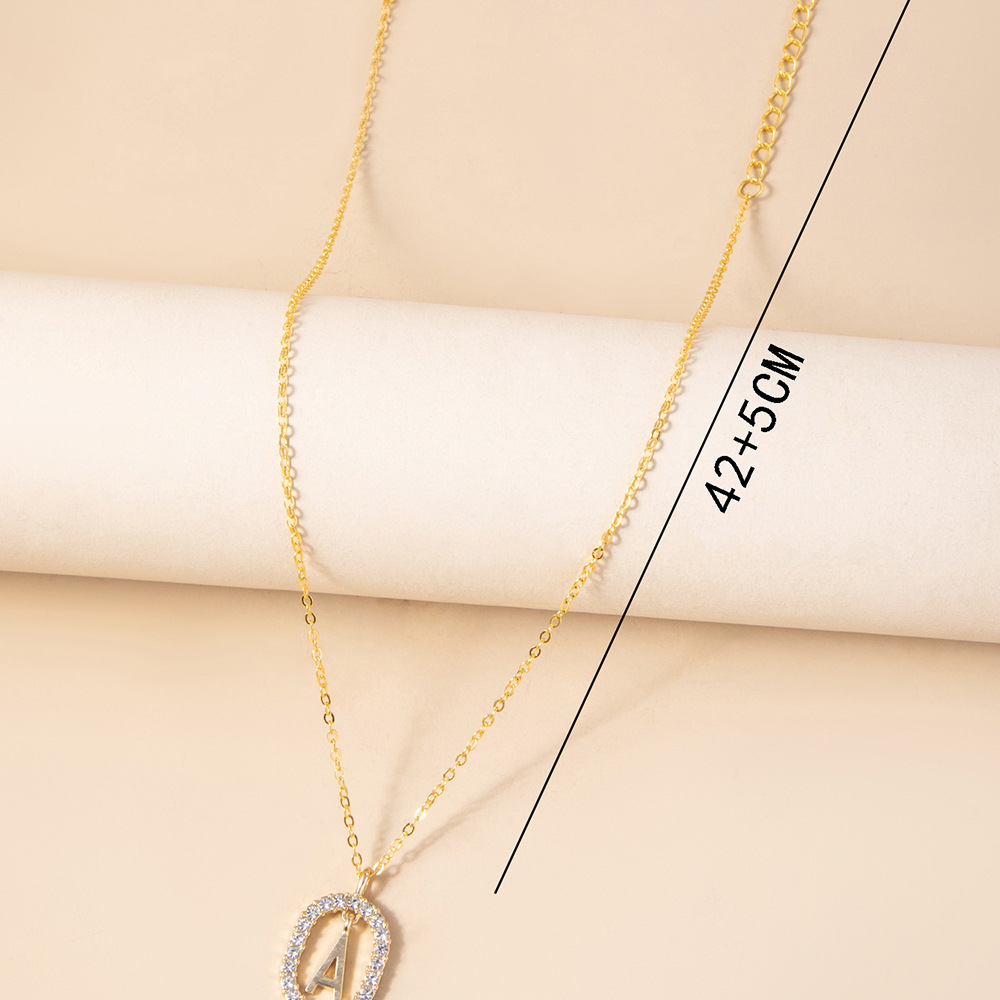 Fashion Diamond Letters Simple Pendant Alloy Necklace