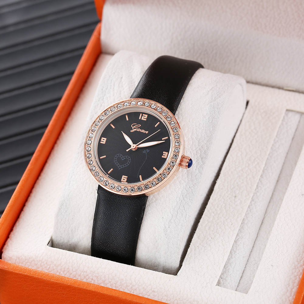 Fashion Fully Jewelled Womenu0027s Watch PU Strap Solid color Watches