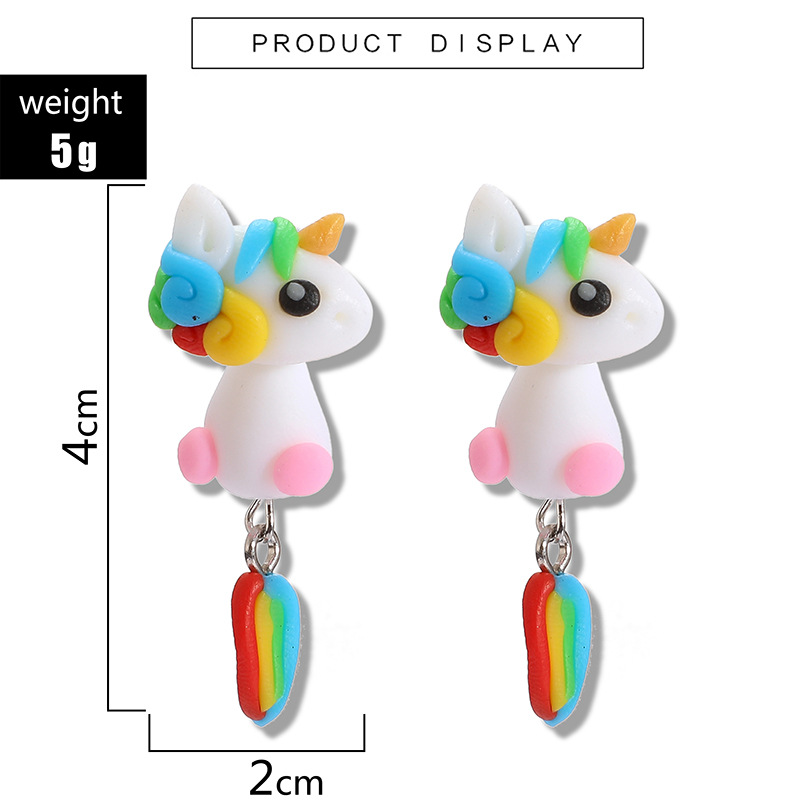 Fashion Cool Animal Polymer Clay Cartoon Cannibal Flower Fox Cat Polymer Clay Earrings