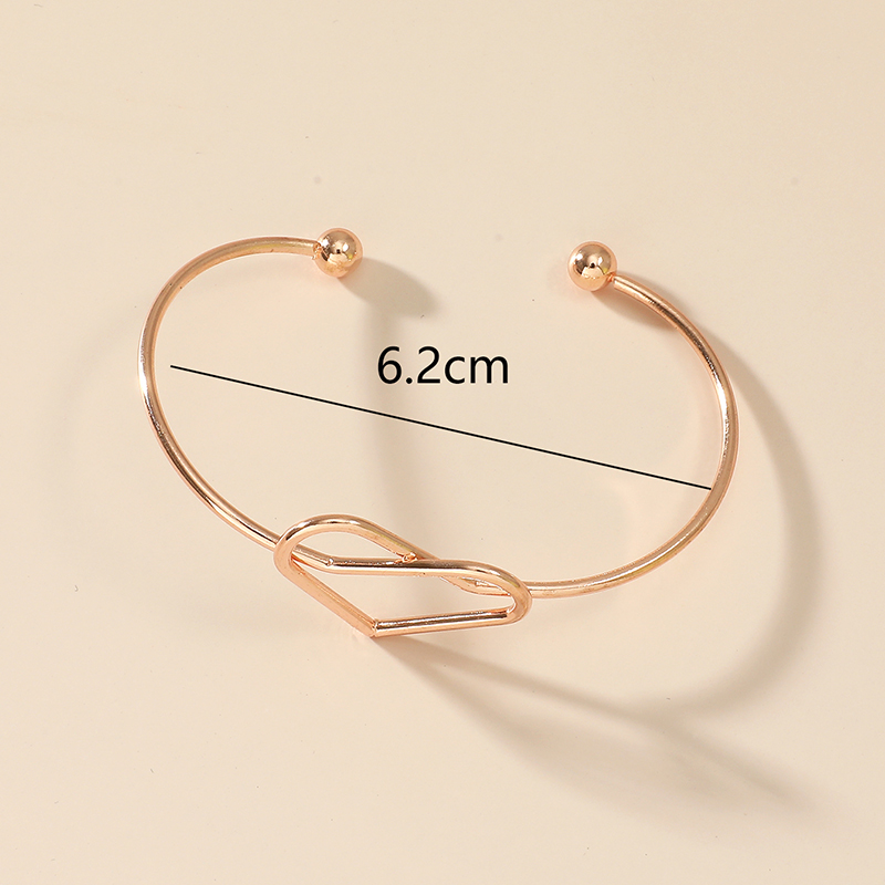 Fashion Heart Alloy Plating No Inlaid Bangle 1 Piece