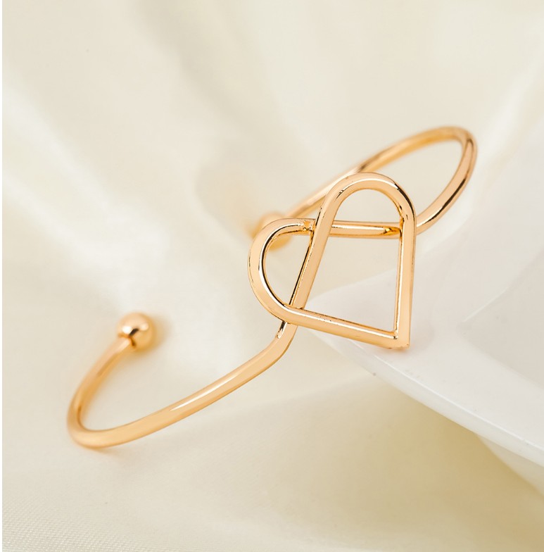 Fashion Heart Alloy Plating No Inlaid Bangle 1 Piece