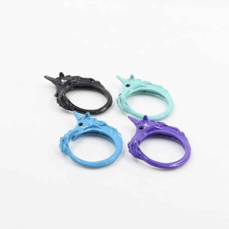 Fashion Simple Geometric Unicorn Pattern Alloy Ring Ornament