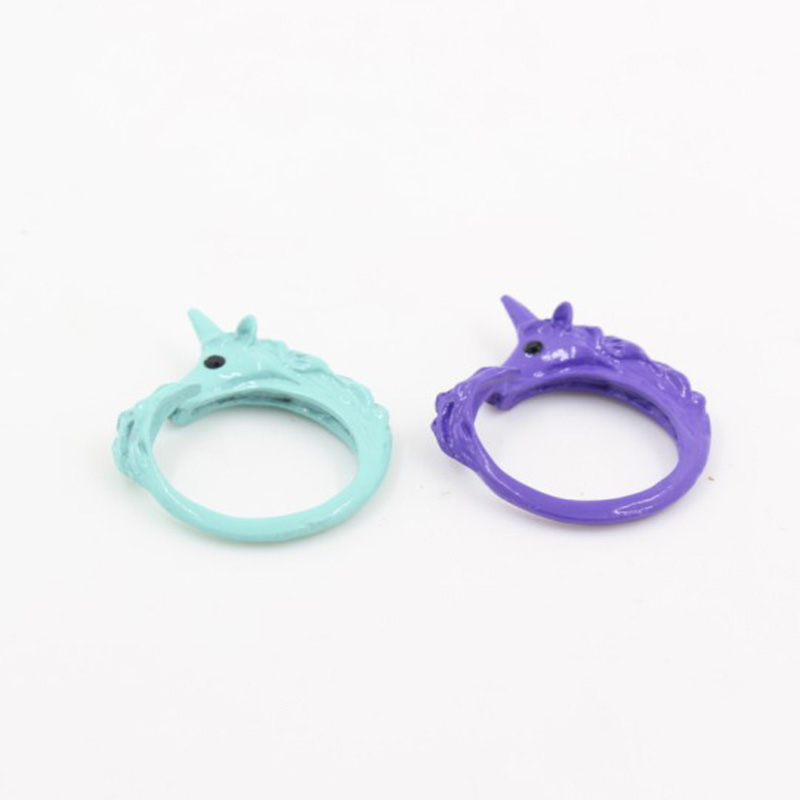 Fashion Simple Geometric Unicorn Pattern Alloy Ring Ornament