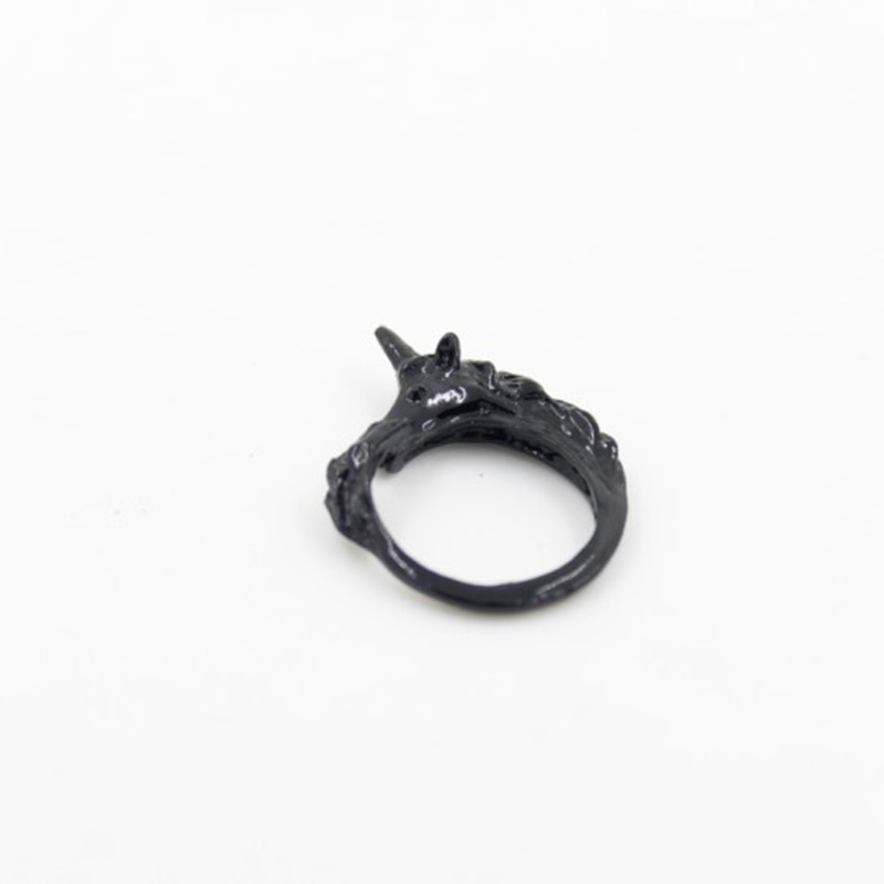 Fashion Simple Geometric Unicorn Pattern Alloy Ring Ornament