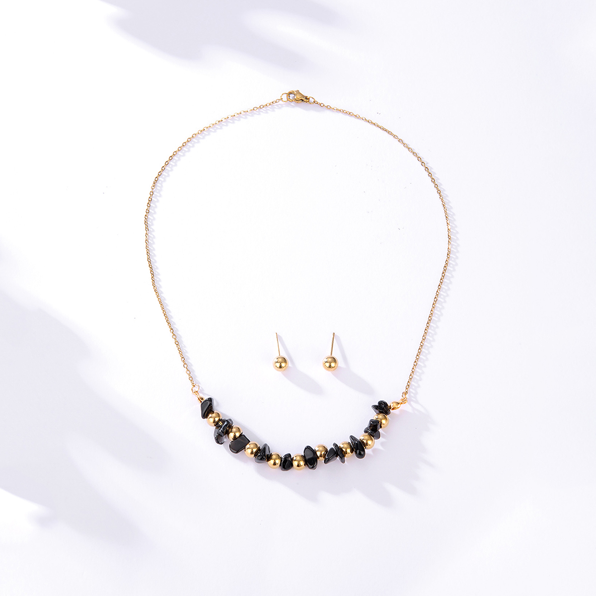Fashion Geometric Stainless Steel Patchwork Plating Earrings Necklace 1 Piece