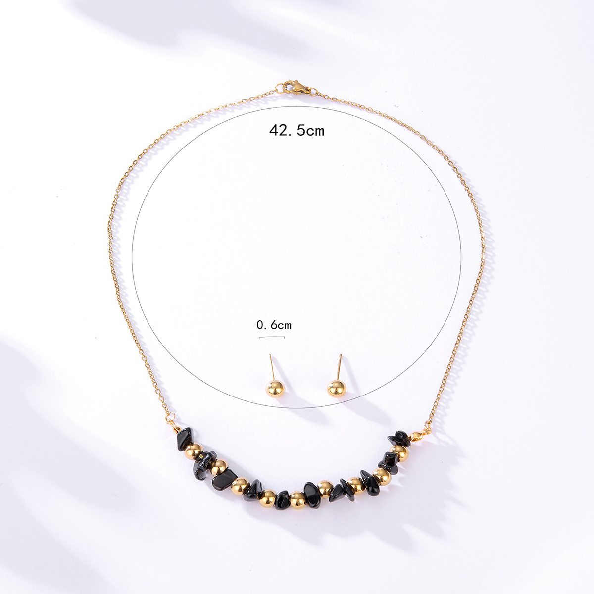 Fashion Geometric Stainless Steel Patchwork Plating Earrings Necklace 1 Piece