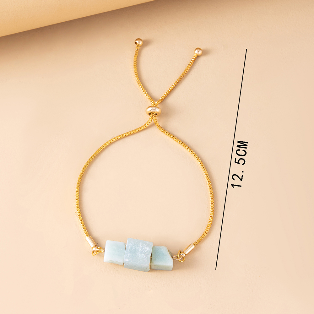 Fashion Natural Stone Inlay Gemstone Pulling Rope Bracelet Women